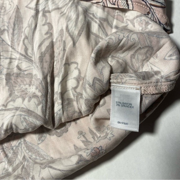 J Jill Floral Long Sleeve V Neck Bohemian Peasant Light Pink Blouse Medium Boho - Picture 6 of 8